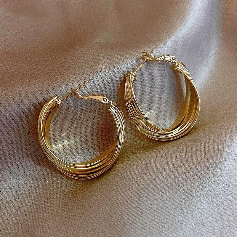 Twisted Ring Hoop Earrings