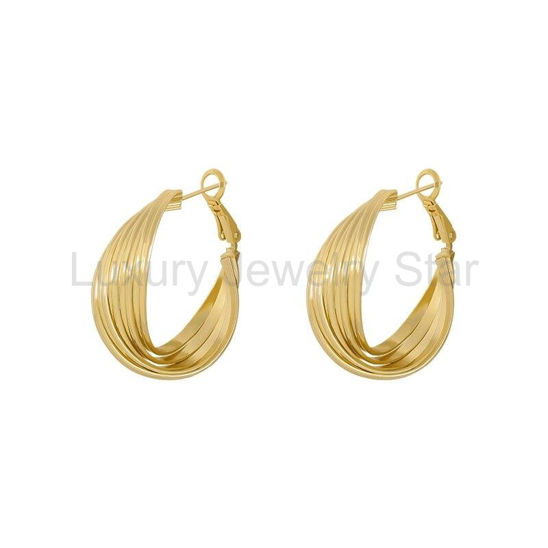 Twisted Ring Hoop Earrings - image 4