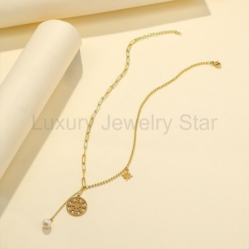 Compass Pearl Pendant - image 2
