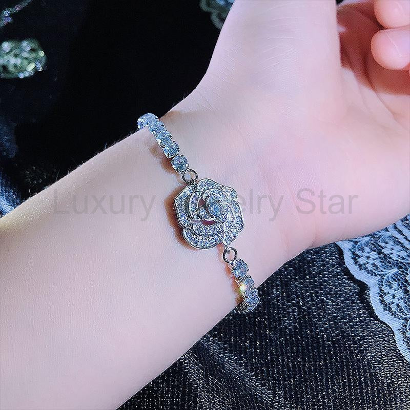Full diamond rose bracelet