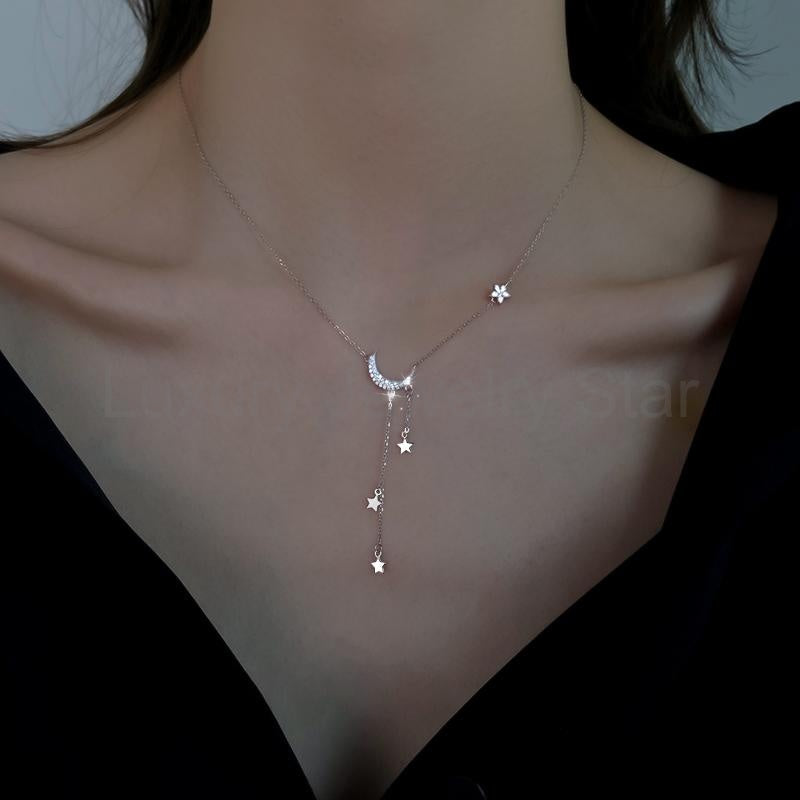 2025 Star and Moon Tassel Necklace