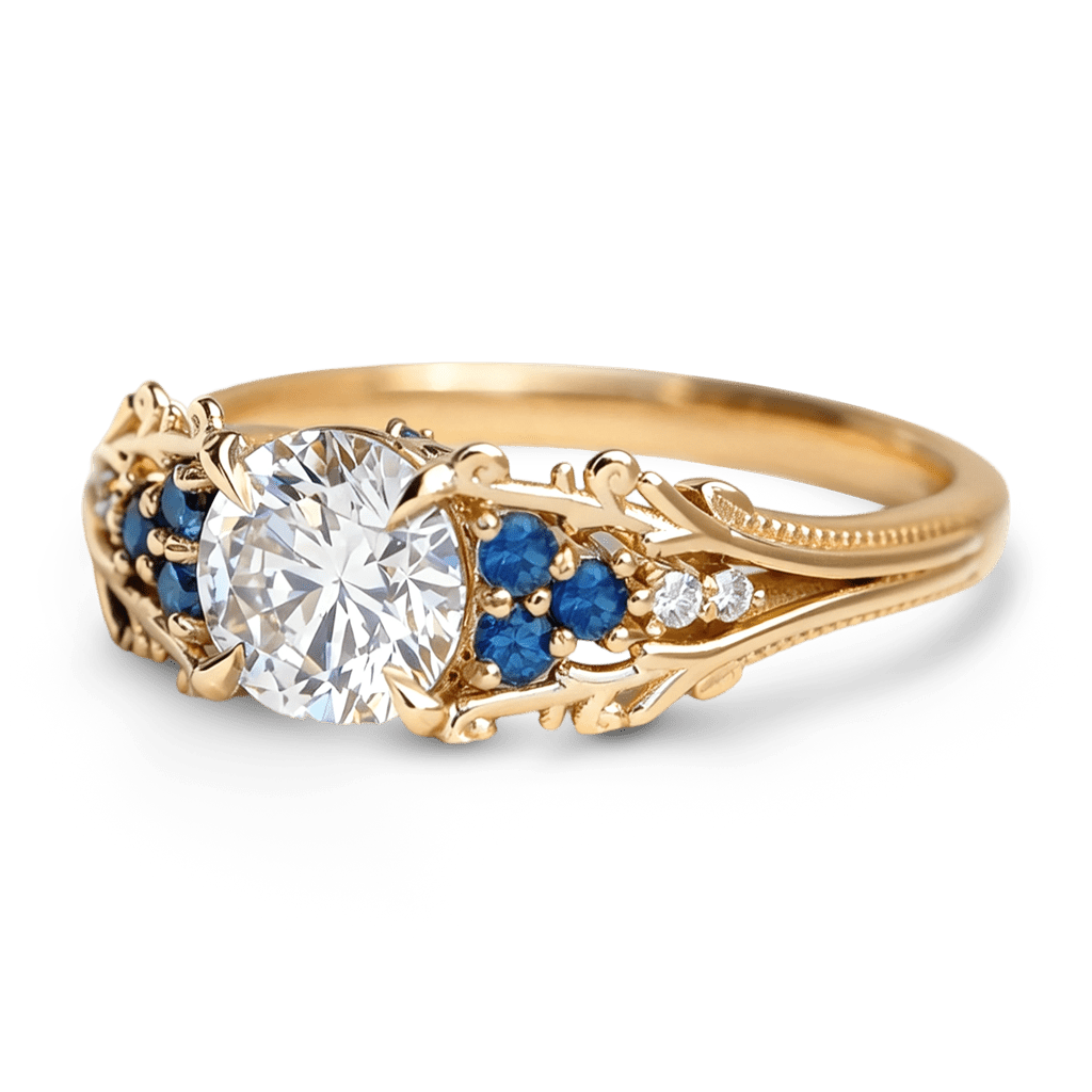 Gnoce Nature-Inspired Round-cut Engagement Ring