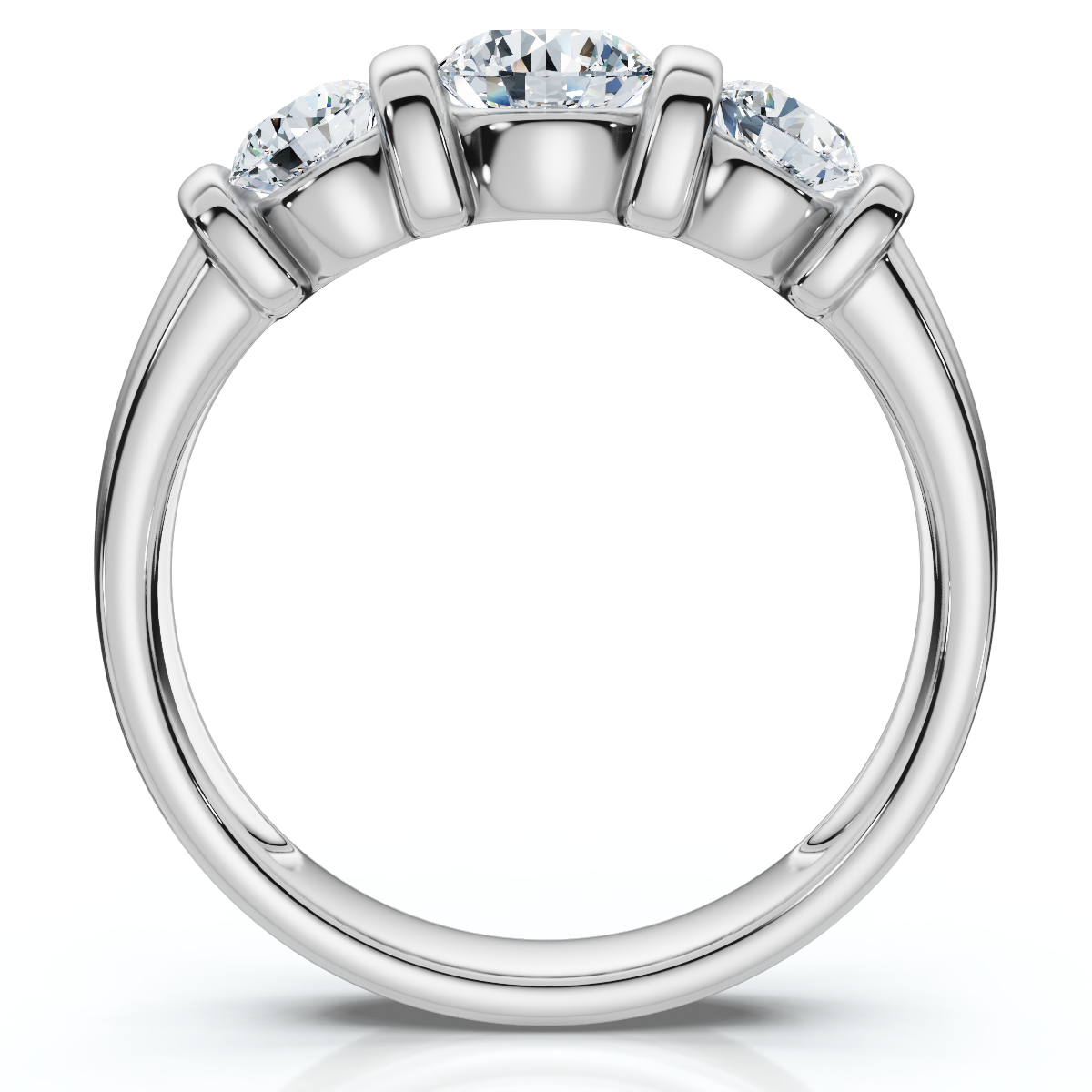 1ct 3-Stone Bar Set Engagement Ring 10K Lab Grown