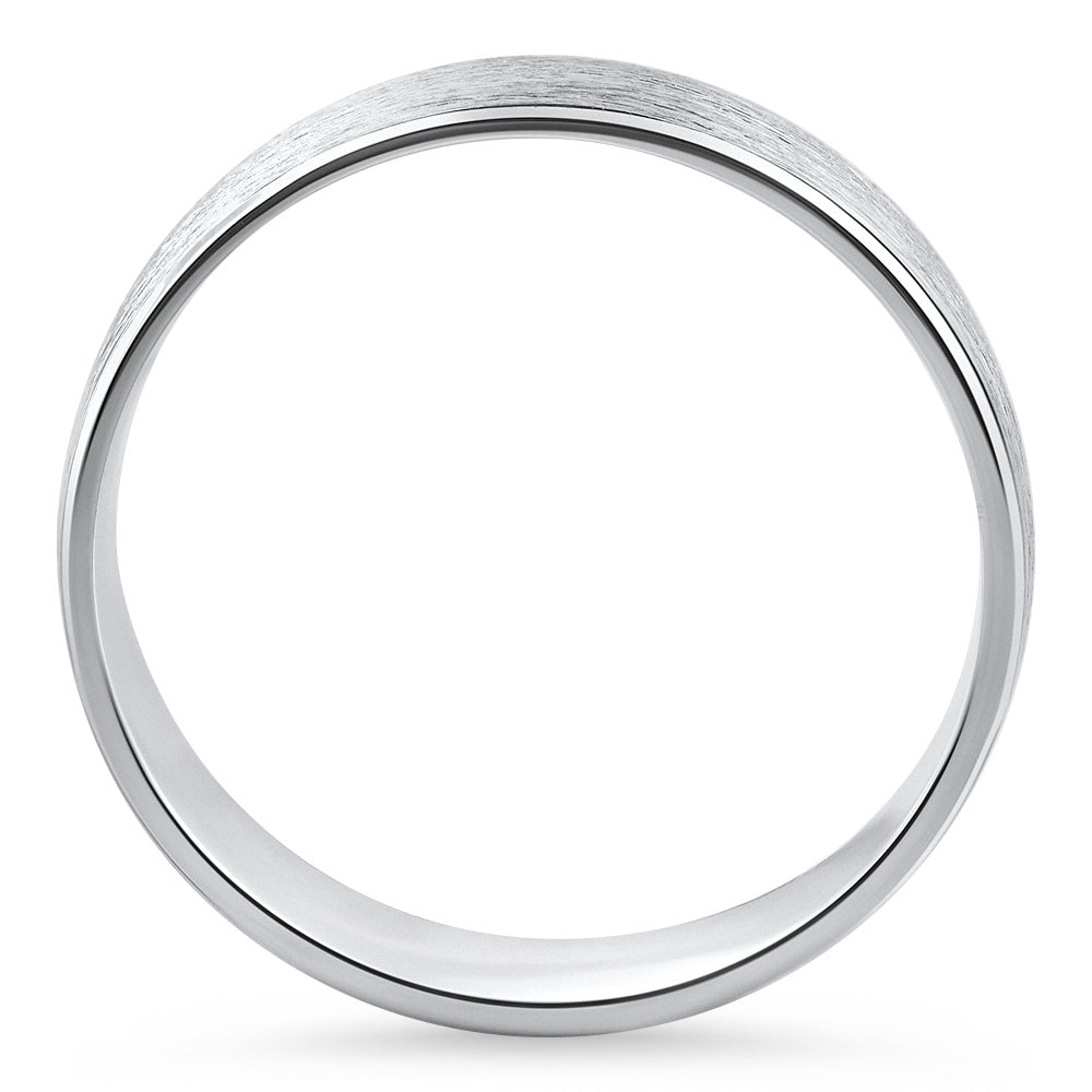 Men's Brushed Beveled Edge Weddign Band 14k Gold or Platinum