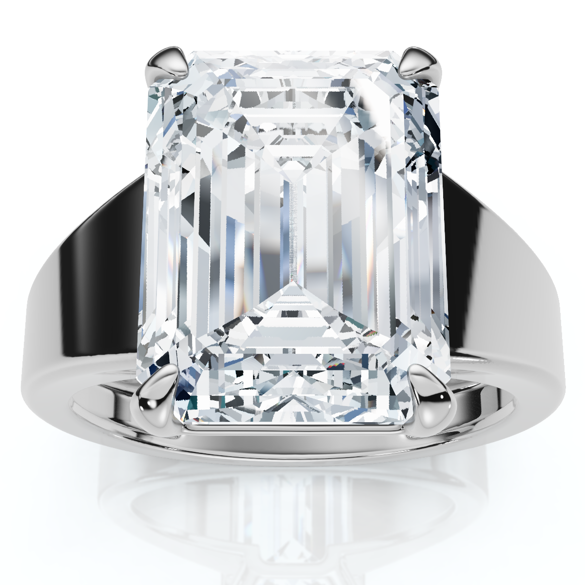 Certified 6Ct Emerald Cut Stephanie Diamond Engagement Ring 14k Gold Lab Grown
