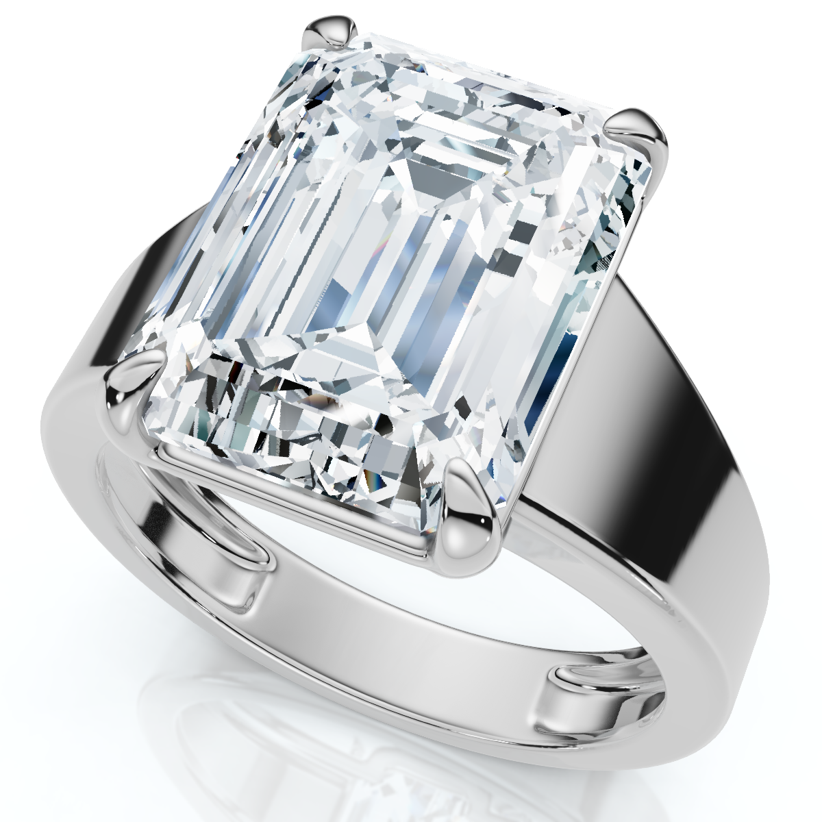 Certified 6Ct Emerald Cut Stephanie Diamond Engagement Ring 14k Gold Lab Grown