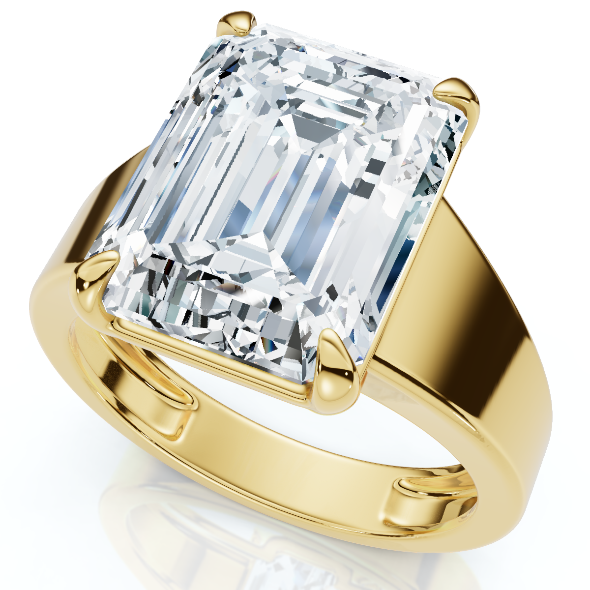 Certified 6Ct Emerald Cut Stephanie Diamond Engagement Ring 14k Gold Lab Grown
