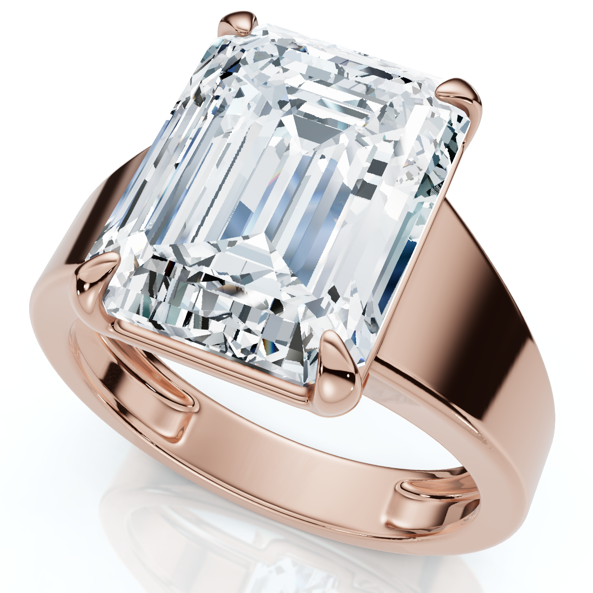 Certified 6Ct Emerald Cut Stephanie Diamond Engagement Ring 14k Gold Lab Grown