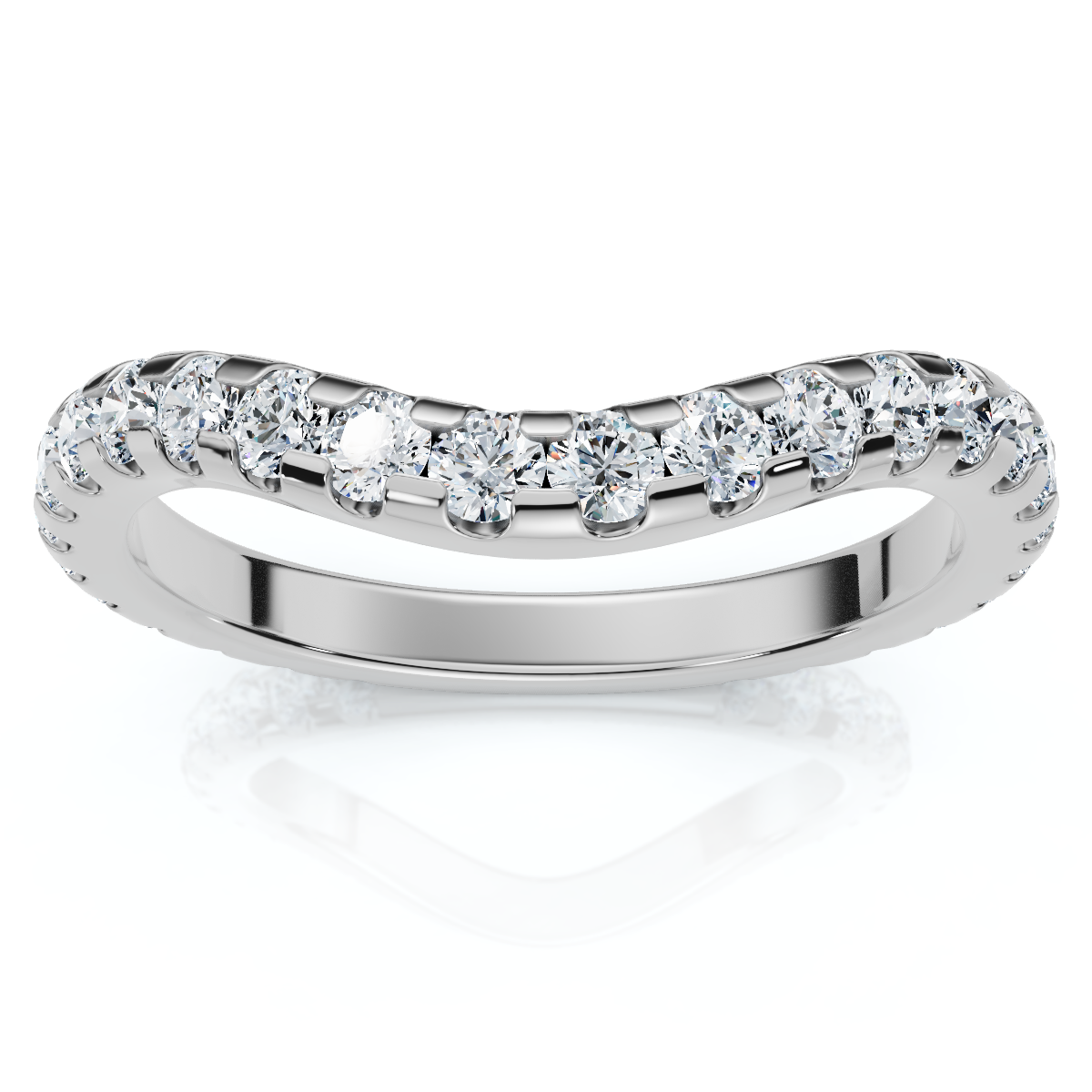 3/4Ct Curved Pave Diamond Wedding Anniversary Ring 14k Gold Lab Grown