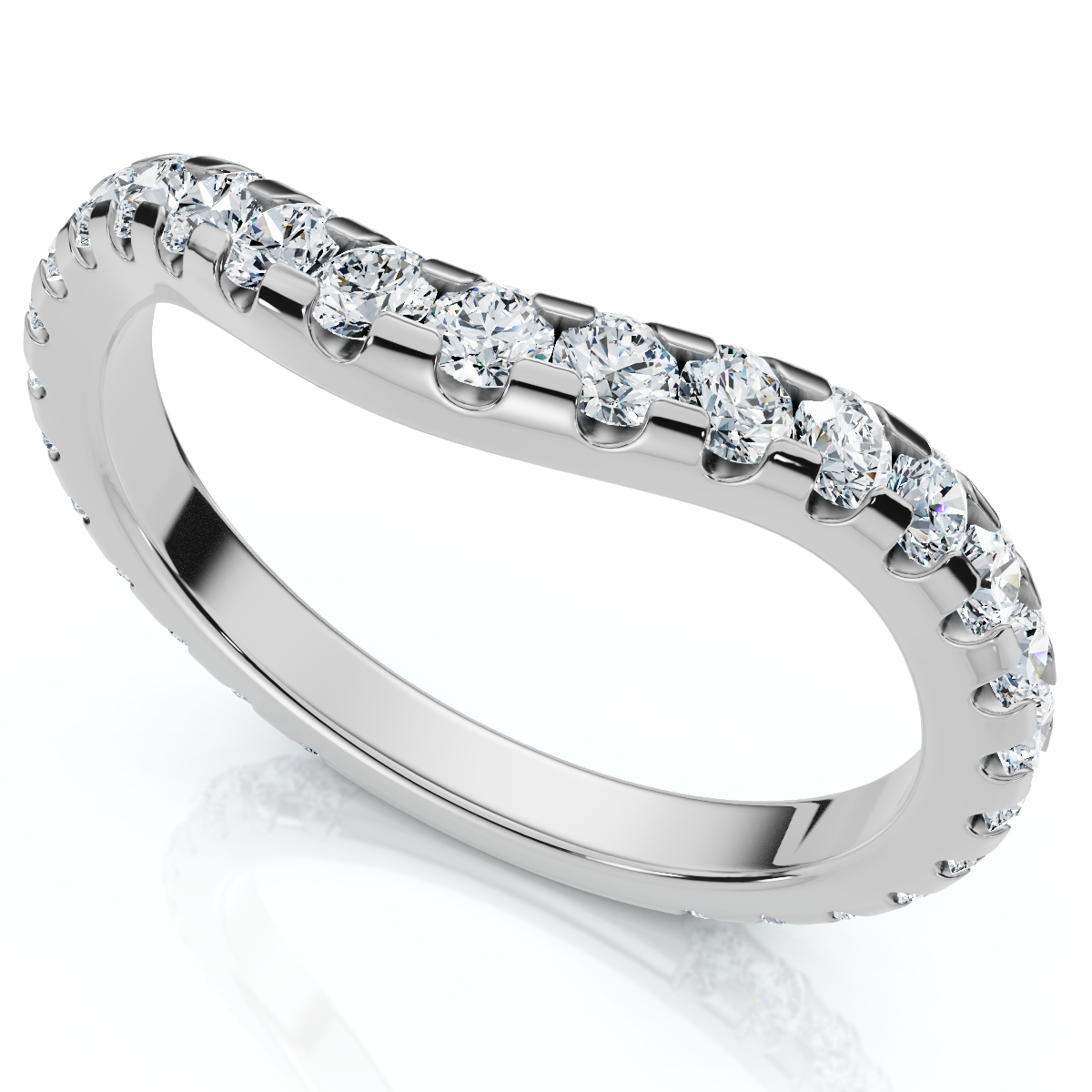 3/4Ct Curved Pave Diamond Wedding Anniversary Ring 14k Gold Lab Grown