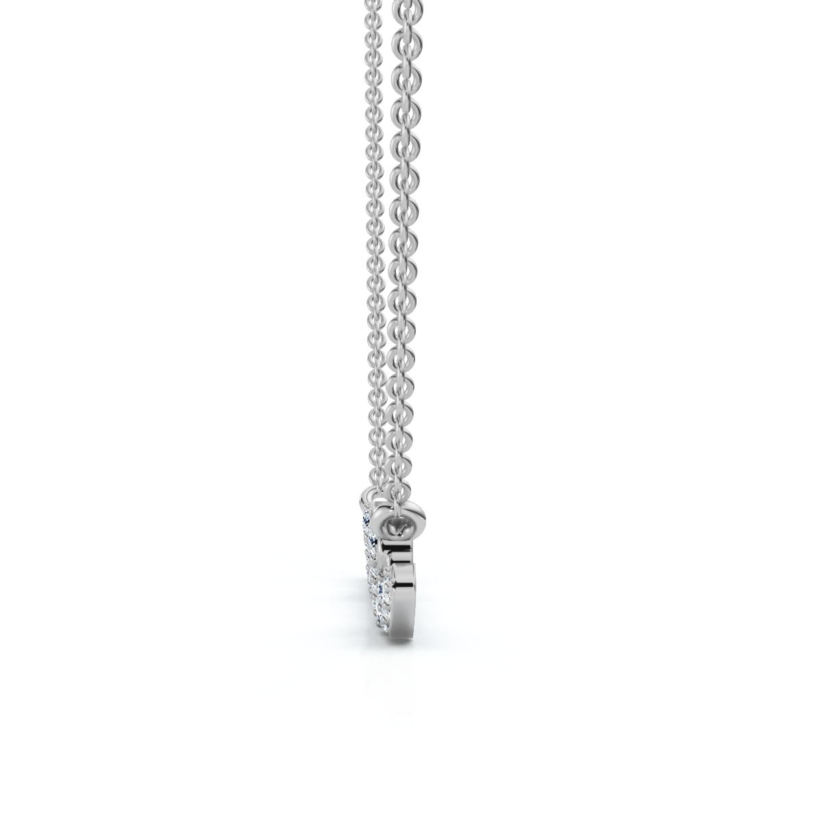 Diamond Script Mama Pendant Gold Necklace 1 1/2" Wide Lab Grown