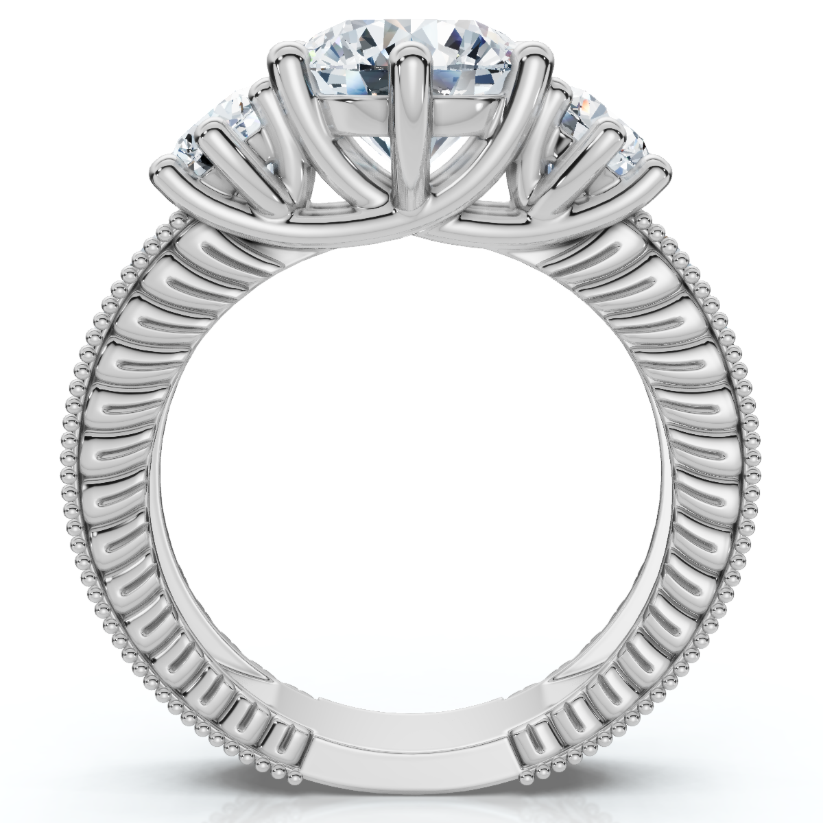 Certified 3 1/2Ct Elizabeth Diamond Engagement Vintage Ring 14k Gold Lab Grown