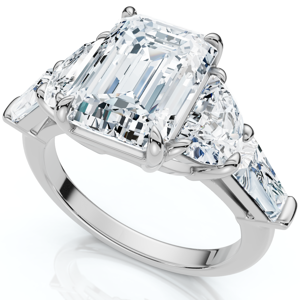 Certified 4 1/2Ct Tessa Emerald Engagement Ring 14k Gold Lab Grown
