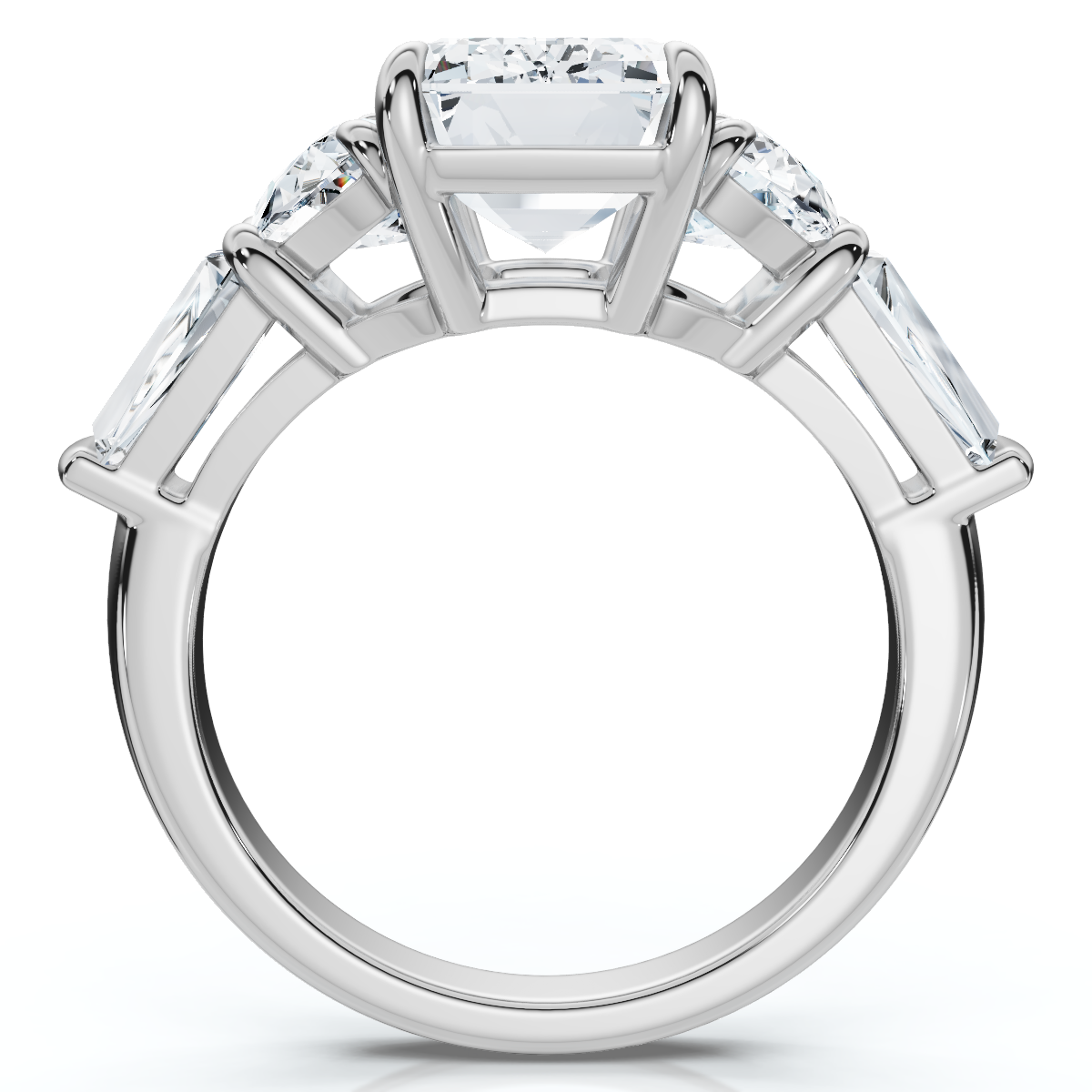 Certified 4 1/2Ct Tessa Emerald Engagement Ring 14k Gold Lab Grown