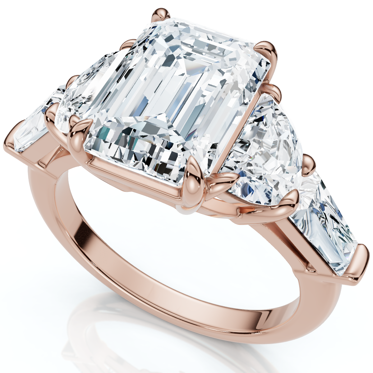 Certified 4 1/2Ct Tessa Emerald Engagement Ring 14k Gold Lab Grown