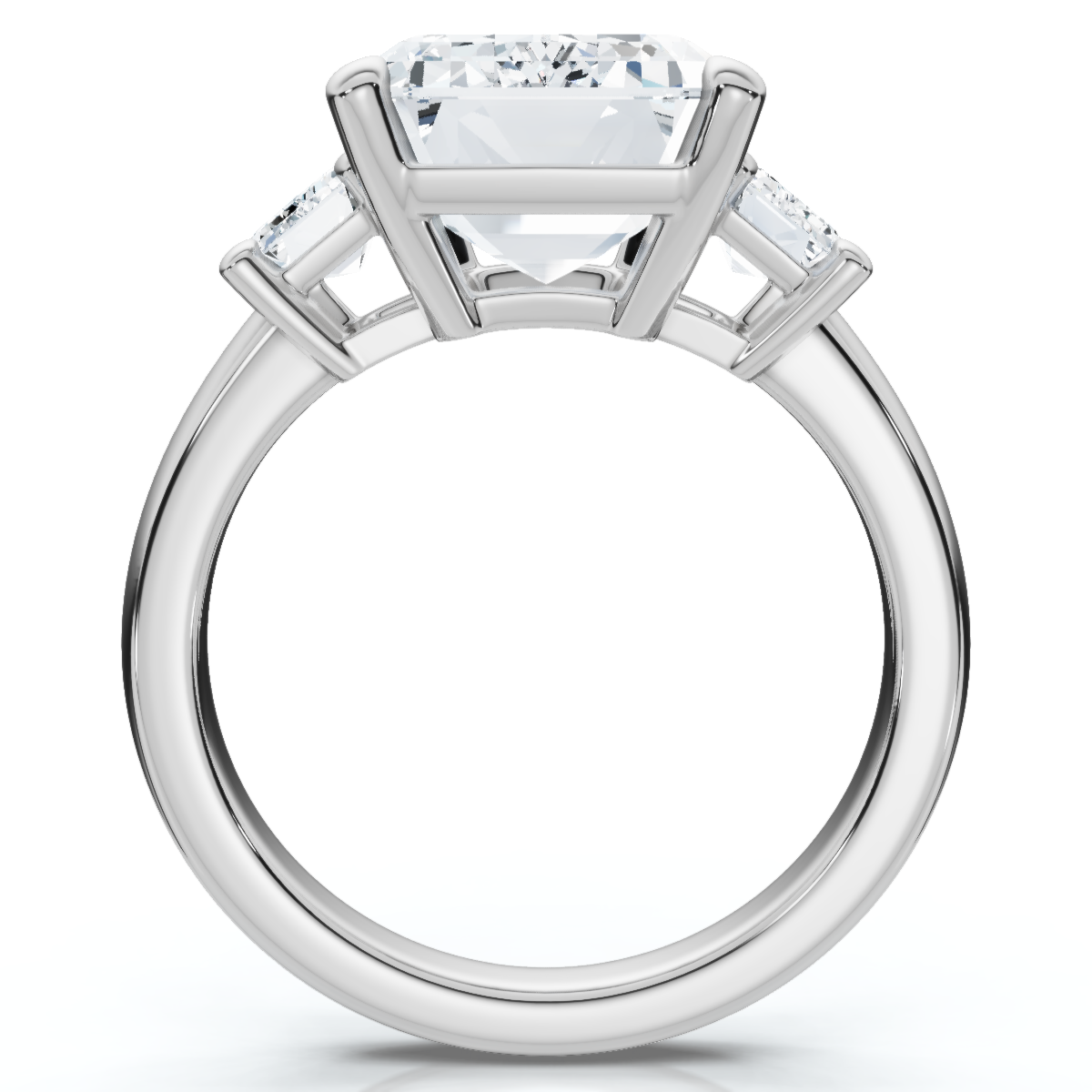 Certified 6 3/4Ct Rachel Emerald Cut Diamond Engagement Ring 14k Gold