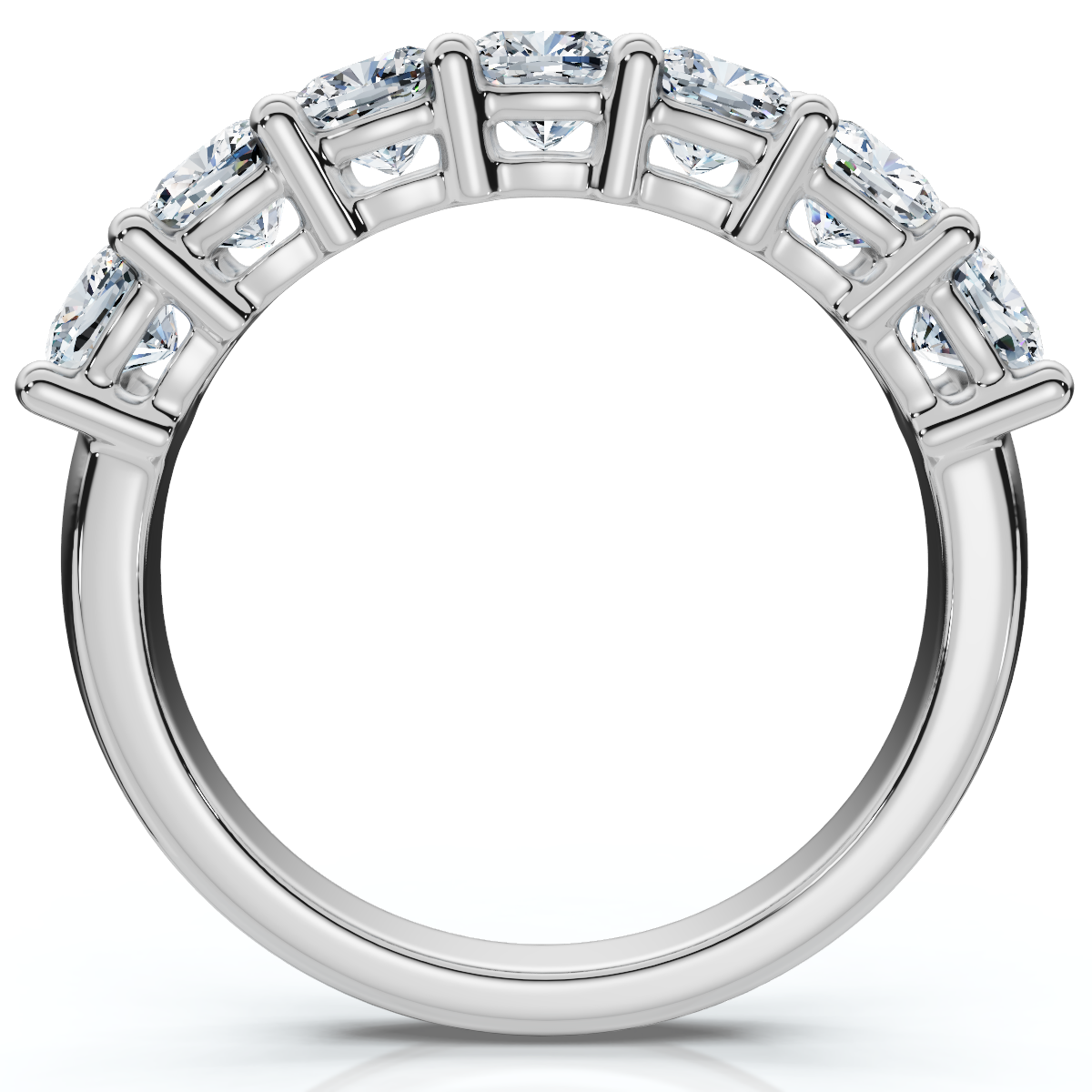 1 3/8Ct Cushion Cut Seven Stone Wedding Ring 14k Gold Lab Grown
