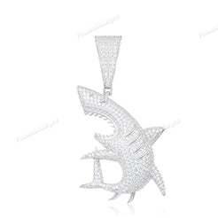 Moissanite S925 Silver Wild Shark Pendant