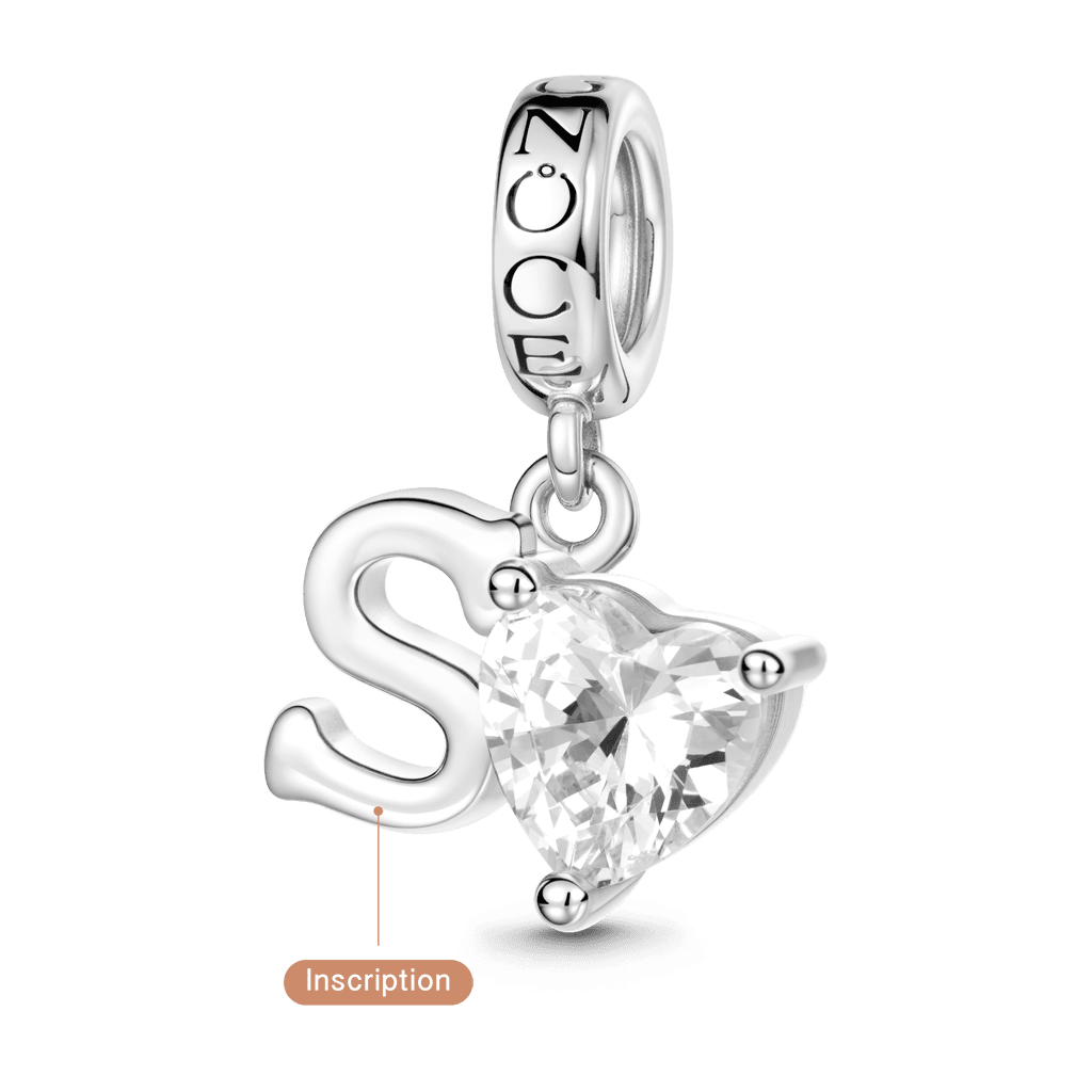 Gnoce Customized Initial Birthstone Pendant Dangle Charm