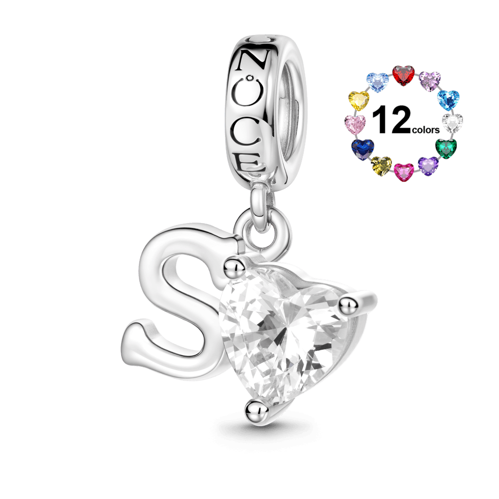 Gnoce Customized Initial Birthstone Pendant Dangle Charm