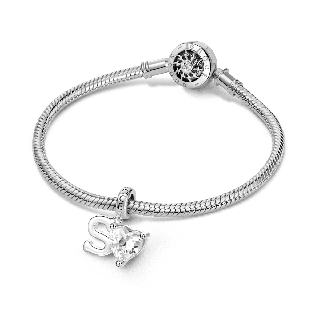 Gnoce Customized Initial Birthstone Pendant Dangle Charm