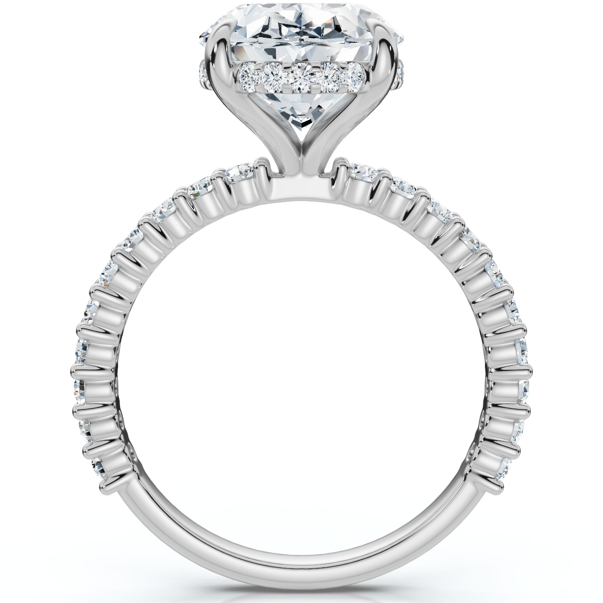 Certified 4 1/2Ct Hidden Halo Diamond Engagement Ring 14k Gold Lab Grown