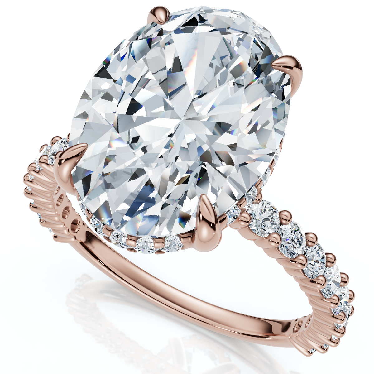 Certified 4 1/2Ct Hidden Halo Diamond Engagement Ring 14k Gold Lab Grown