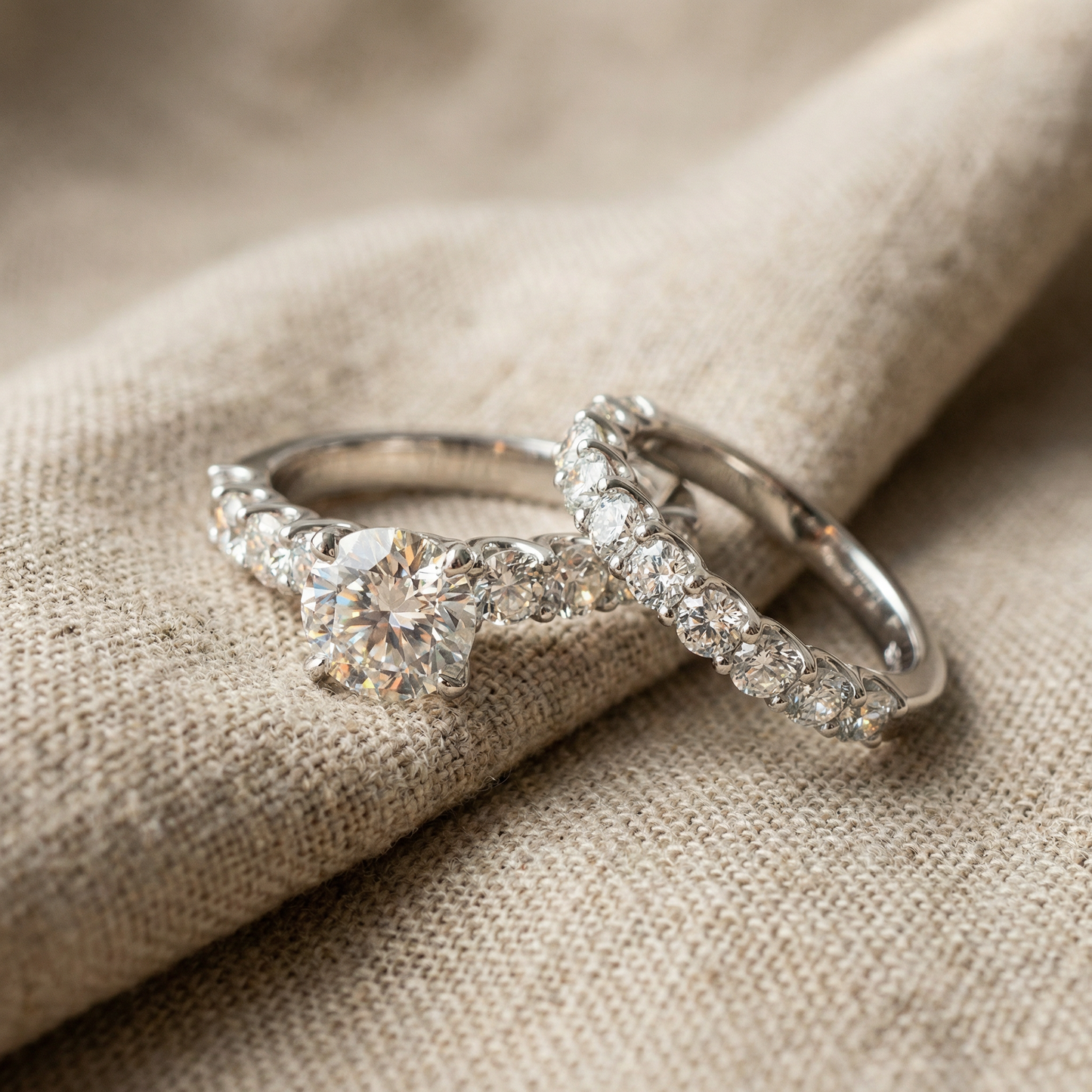 2 1/2Ct Celeste Diamond Engagement Ring Set 10K Gold Lab Grown