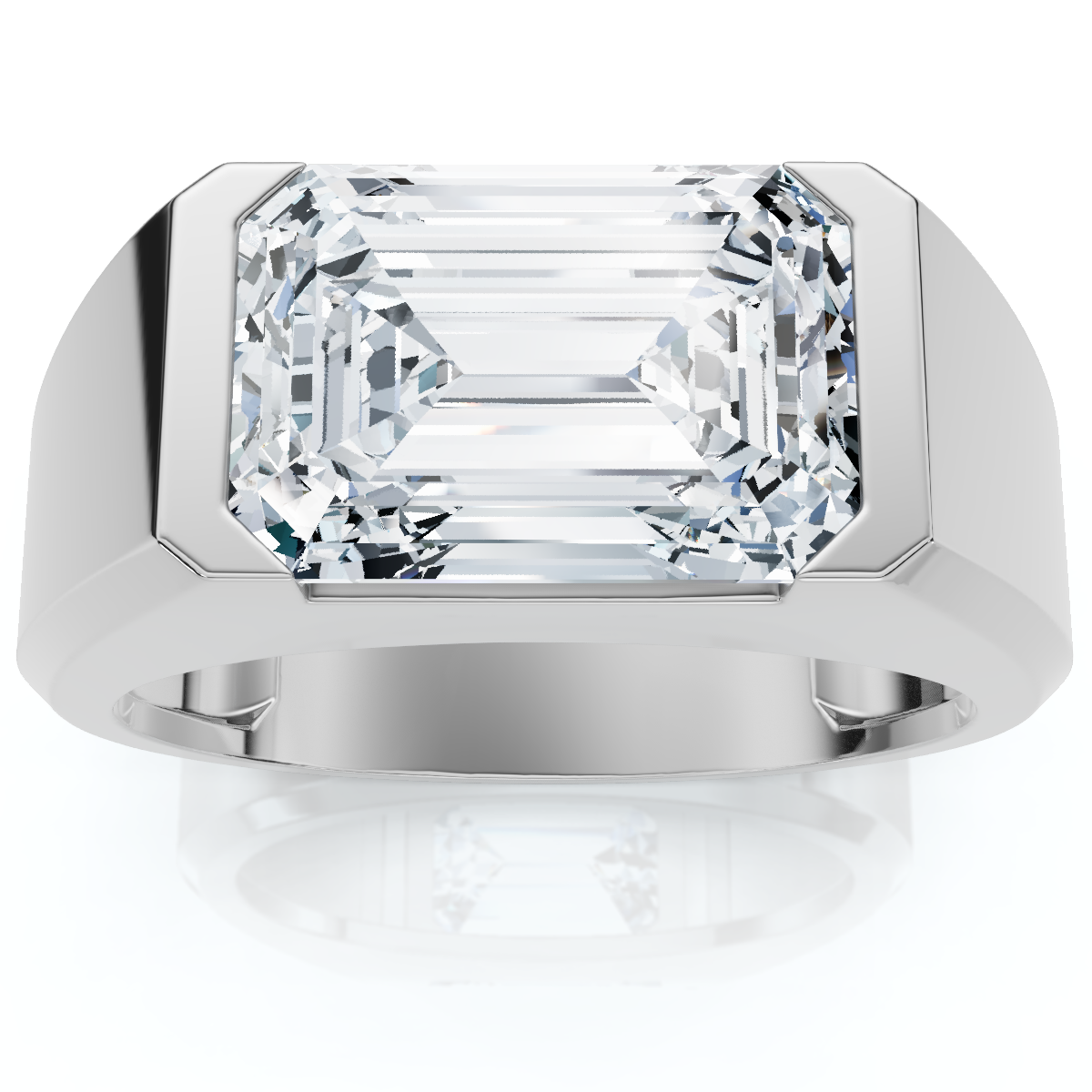 Certified 4Ct Men's Gabriel Emerald Diamond Ring 10k Gold Lab Grown