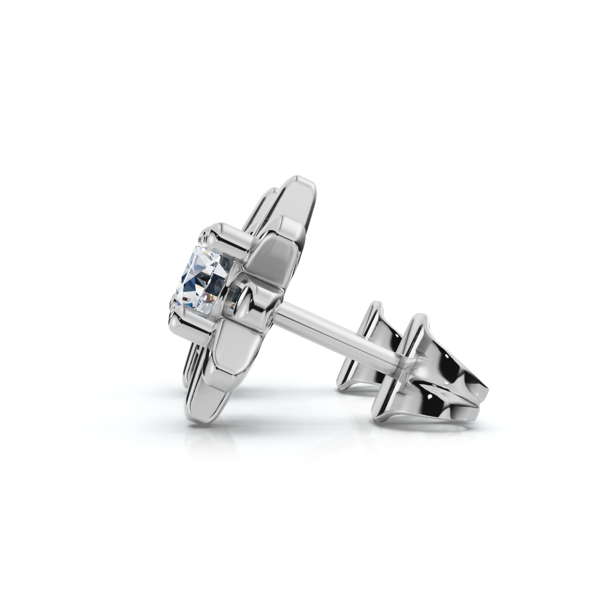1/3Ct Diamond Starburst Diamond Studs 14k Gold Lab Grown Earrings 1/3" Wide