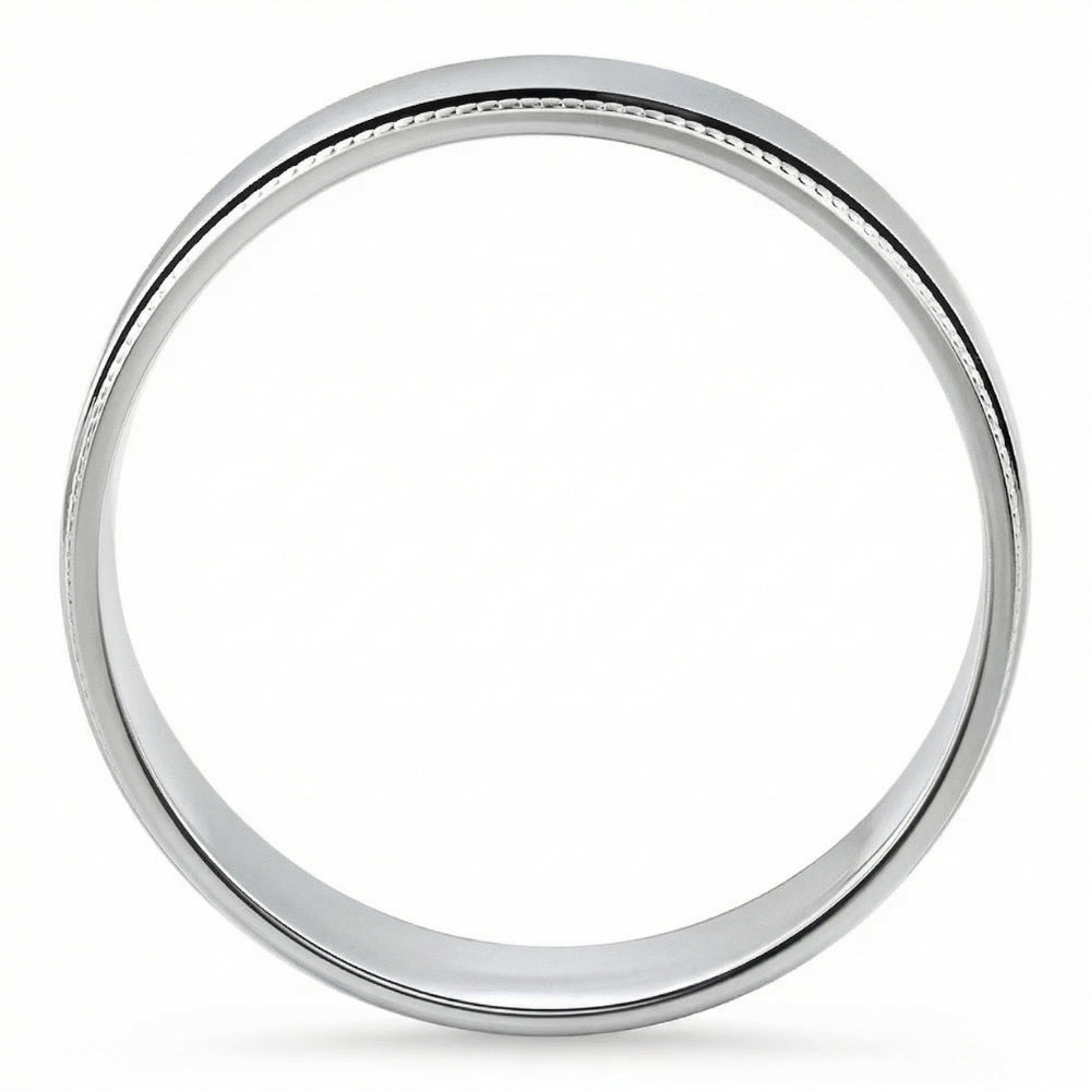 Men's Milgrain Polished Wedding Band 14k Gold or Platinum Ring