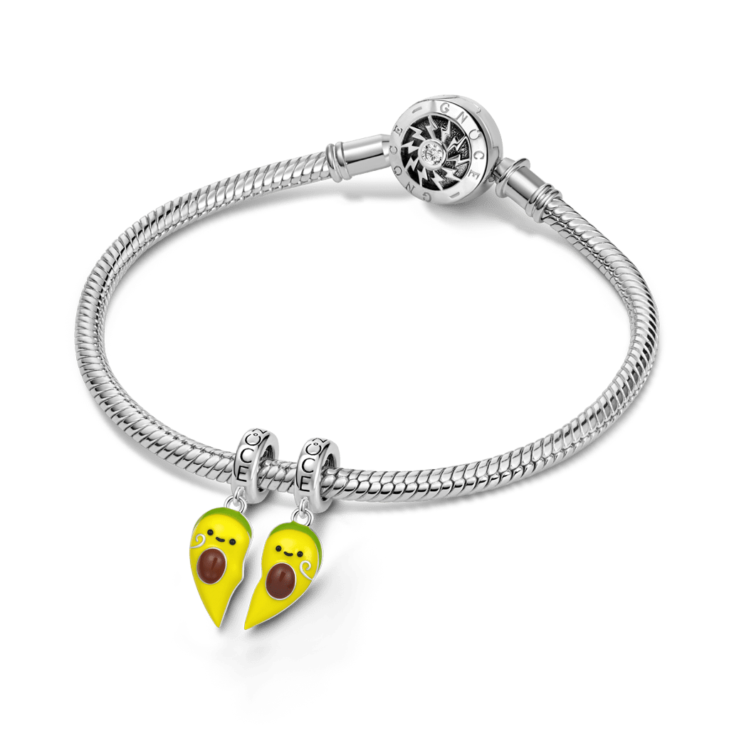 Gnoce Avocado Couple Customized Double Pendant Dangle Charm