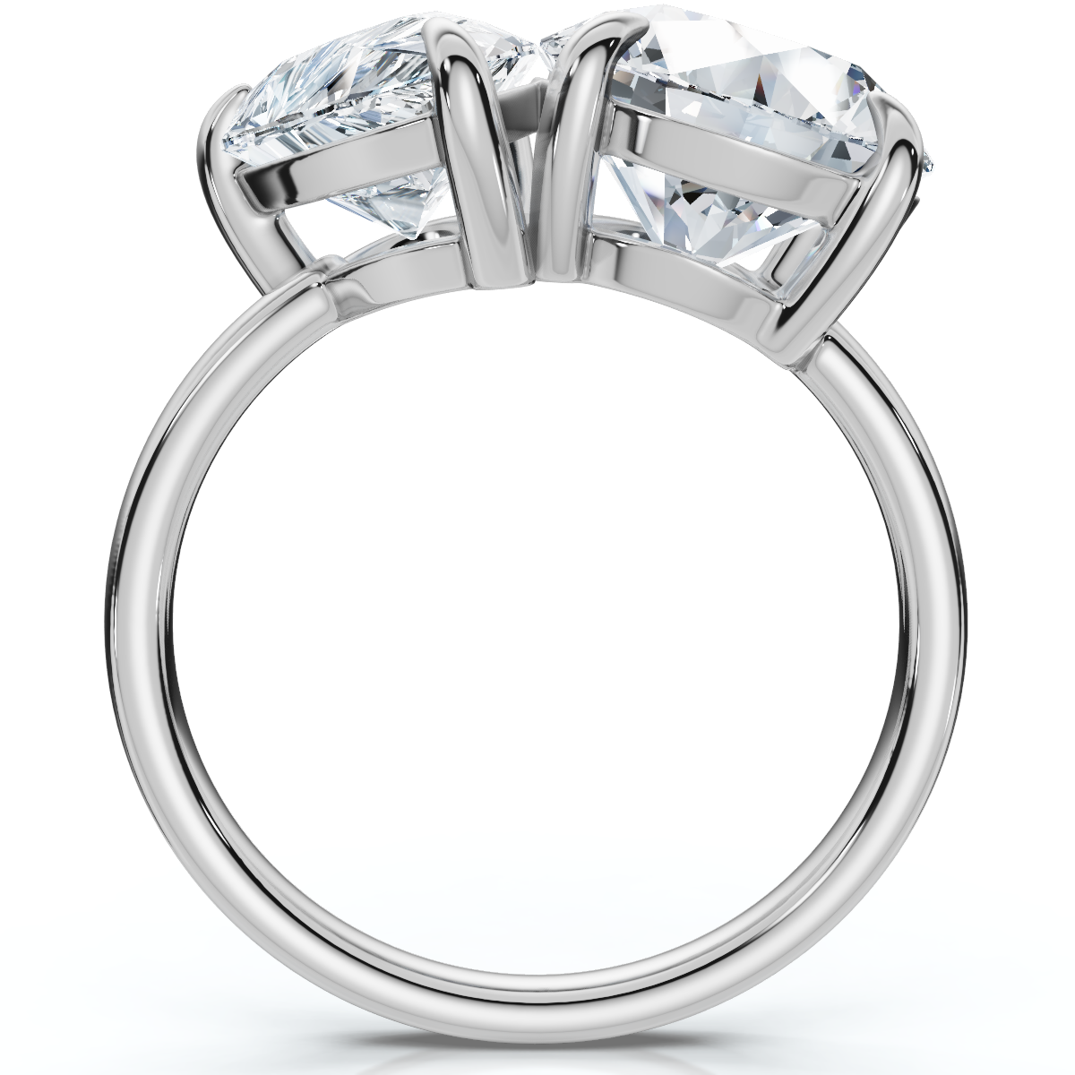 Certified Toi Et Moi 5Ct Diamond Ring 14k Gold Lab Grown