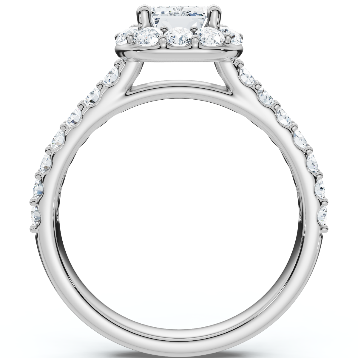 1 3/4Ct Emerald Cut Diamond Halo Engagement Ring 10k Gold Lab Grown