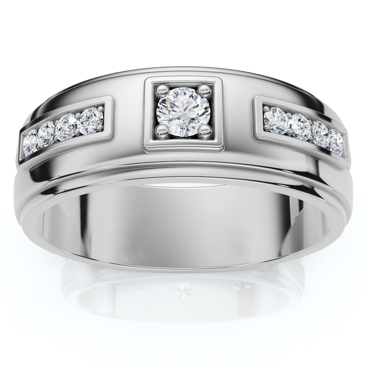 Men's 1/4Ct Matthew Diamond Wedding Ring Polished Gold 10k Lab Grown