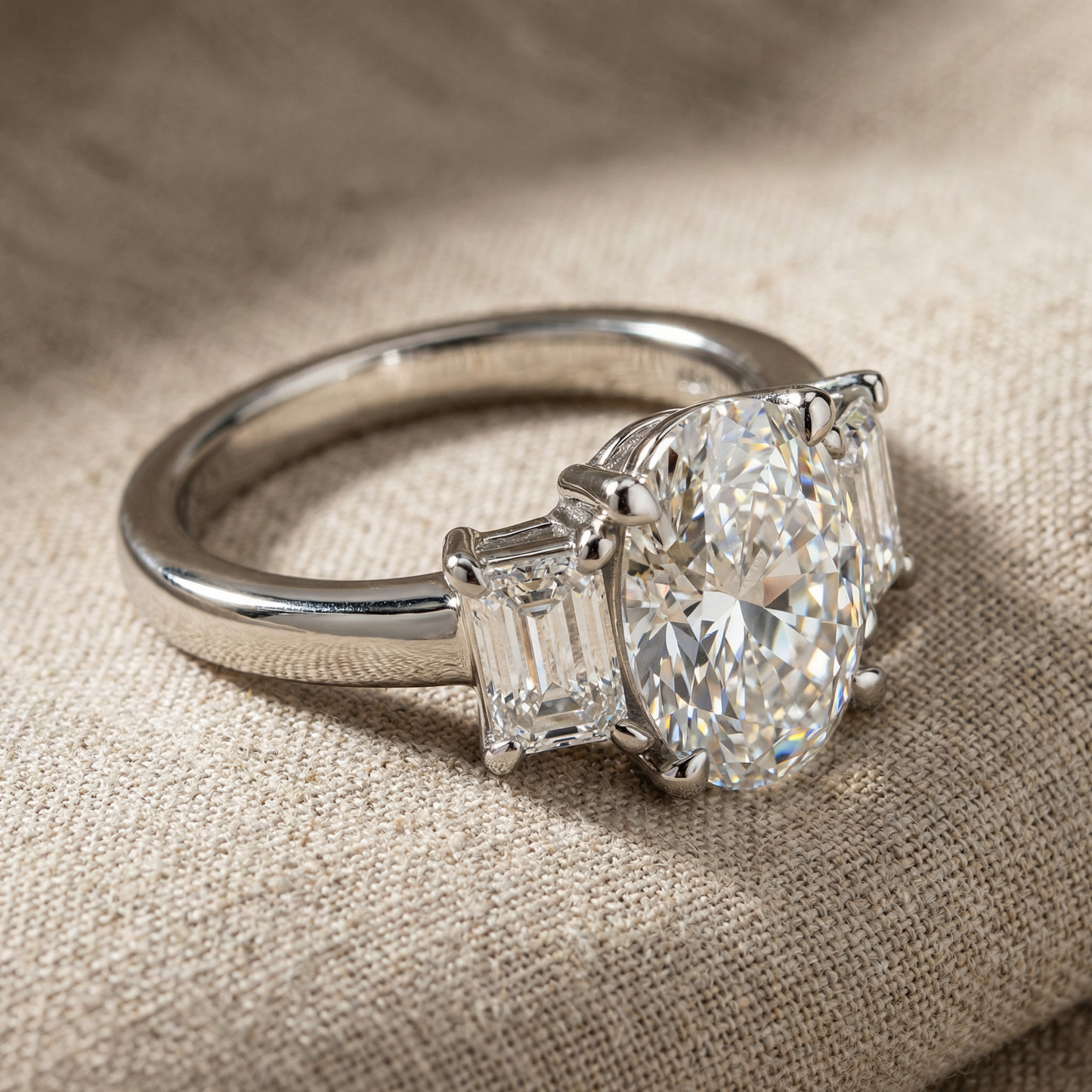 Certified 2 3/4Ct Jenn Oval Diamond Engagement Ring 14k Gold or Platinum Lab