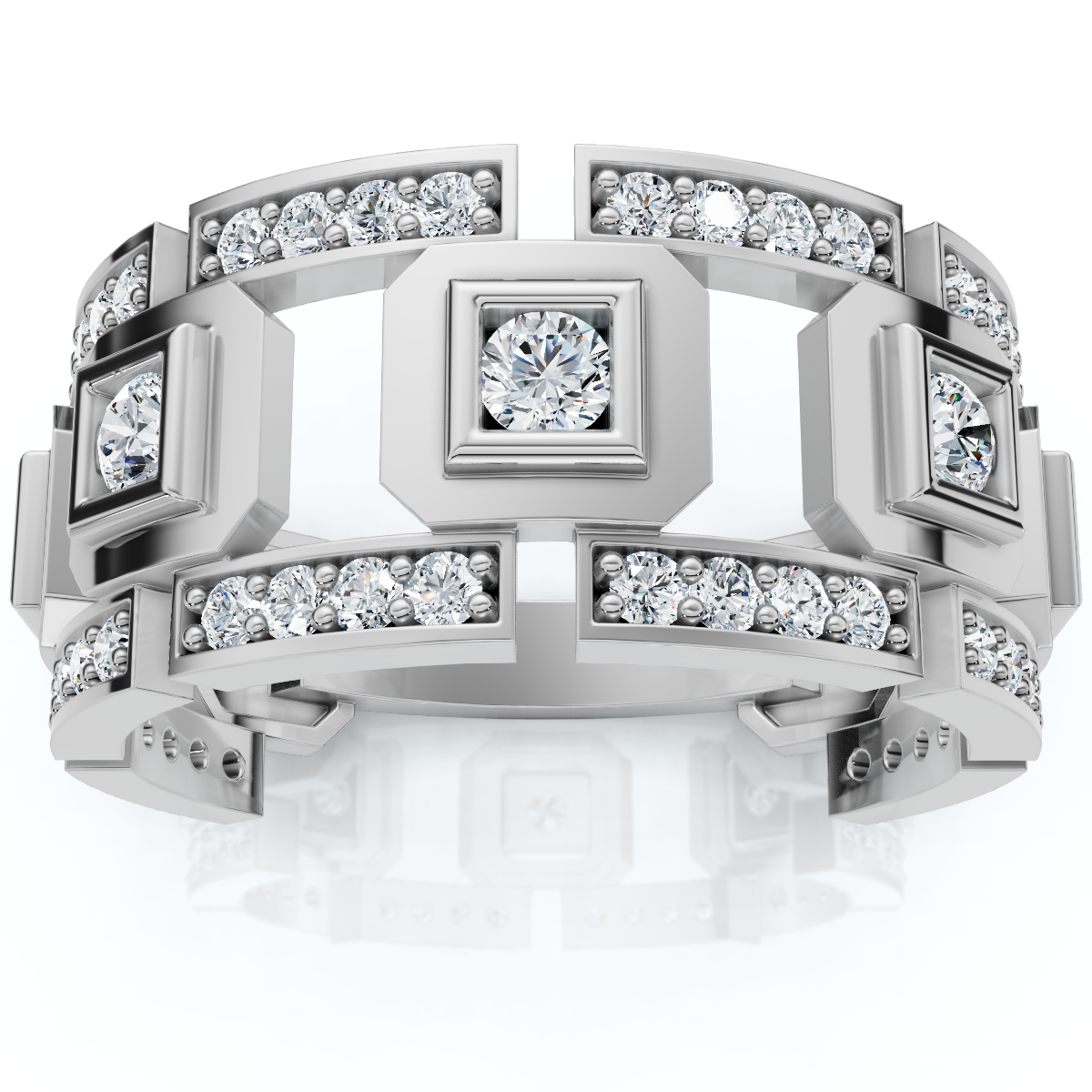 1 1/4Ct Diamond Ring Men's Lab Grown Wedding Band in 10k White or Yellow Gold