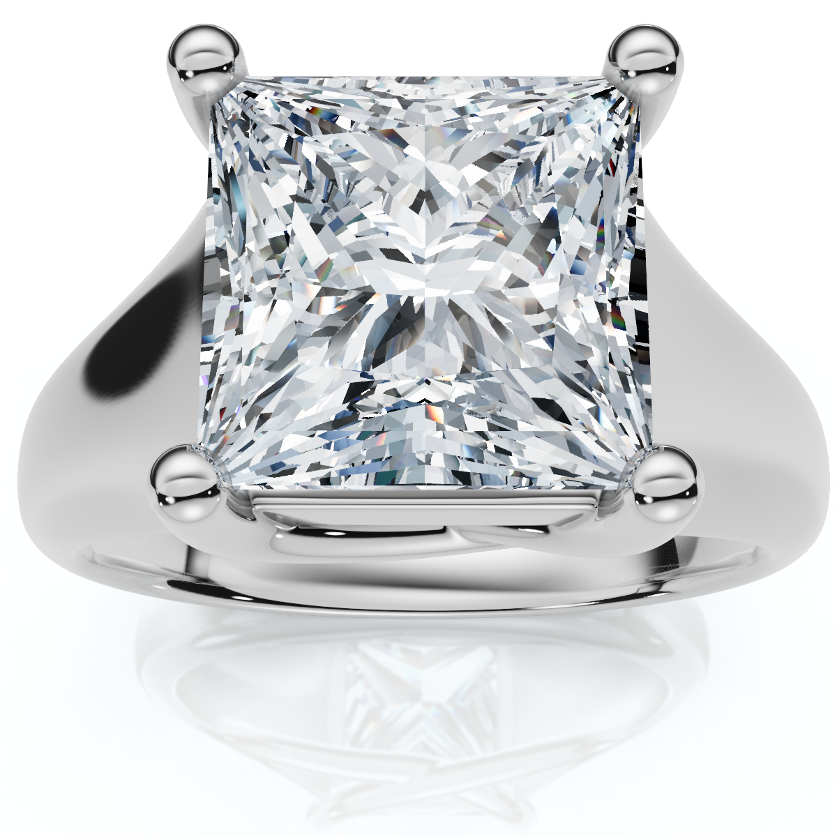 Certified 3Ct Celestia Princess Cut Diamond Engagement Ring 14k Gold Lab Grown