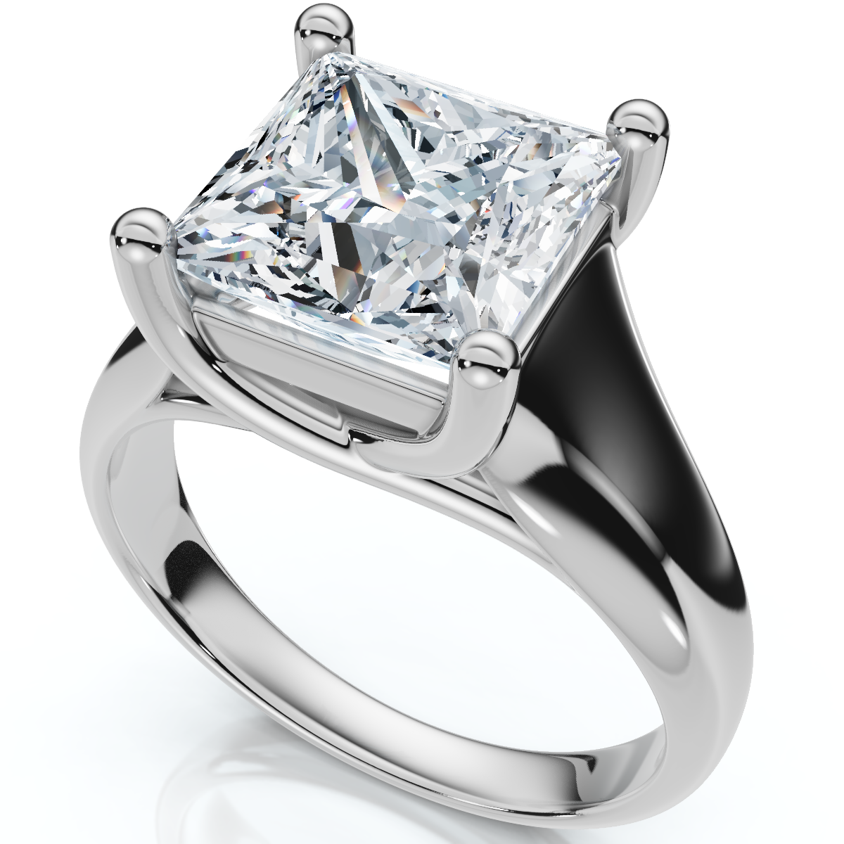 Certified 3Ct Celestia Princess Cut Diamond Engagement Ring 14k Gold Lab Grown