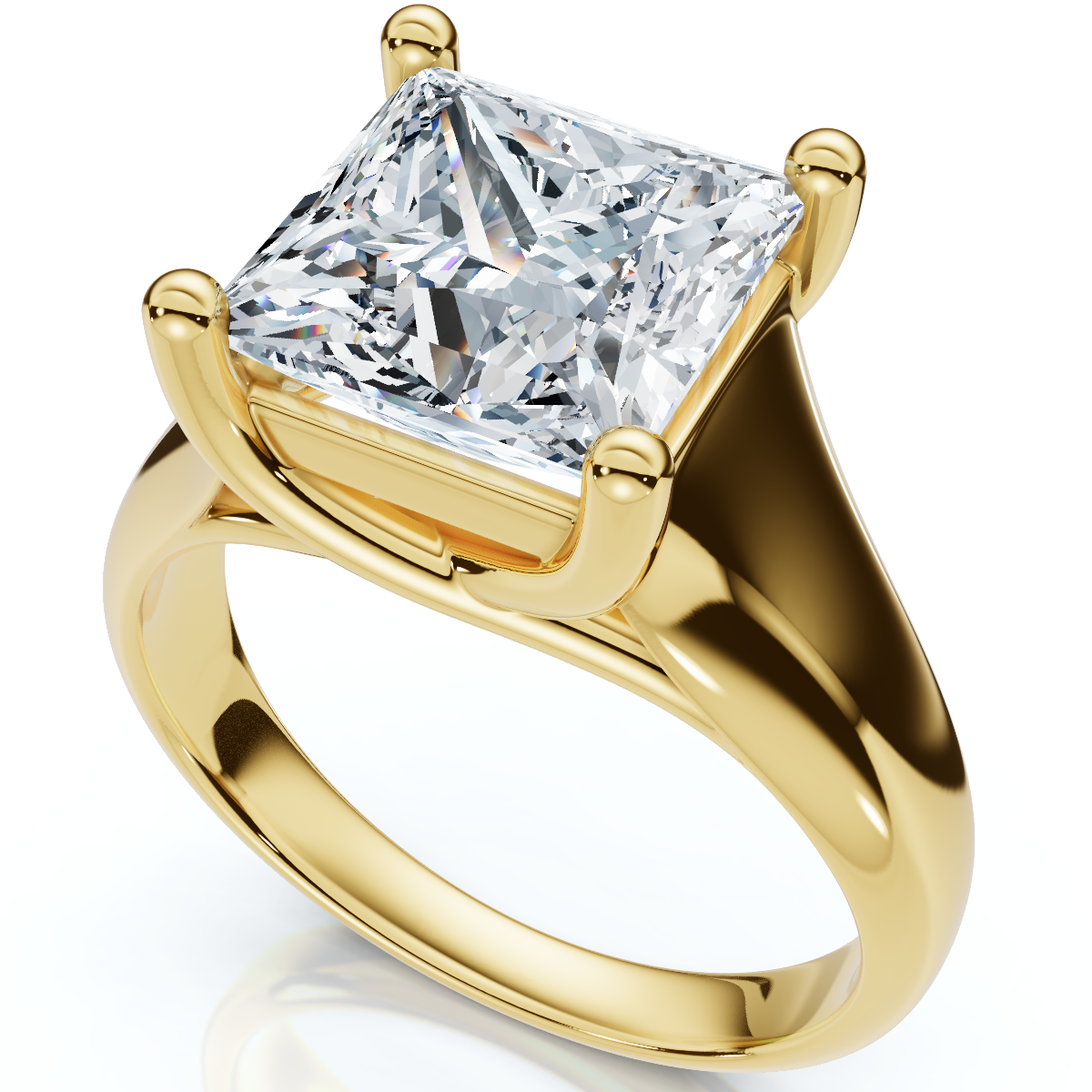 Certified 3Ct Celestia Princess Cut Diamond Engagement Ring 14k Gold Lab Grown