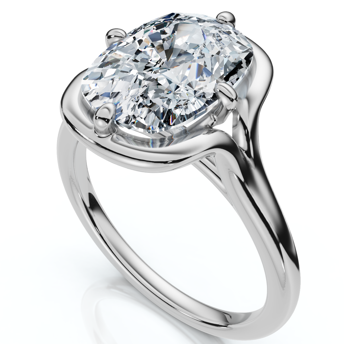 Certified 3Ct Sylva Elongated Cushion Diamond Engagement Ring 14k Gold Lab Grown