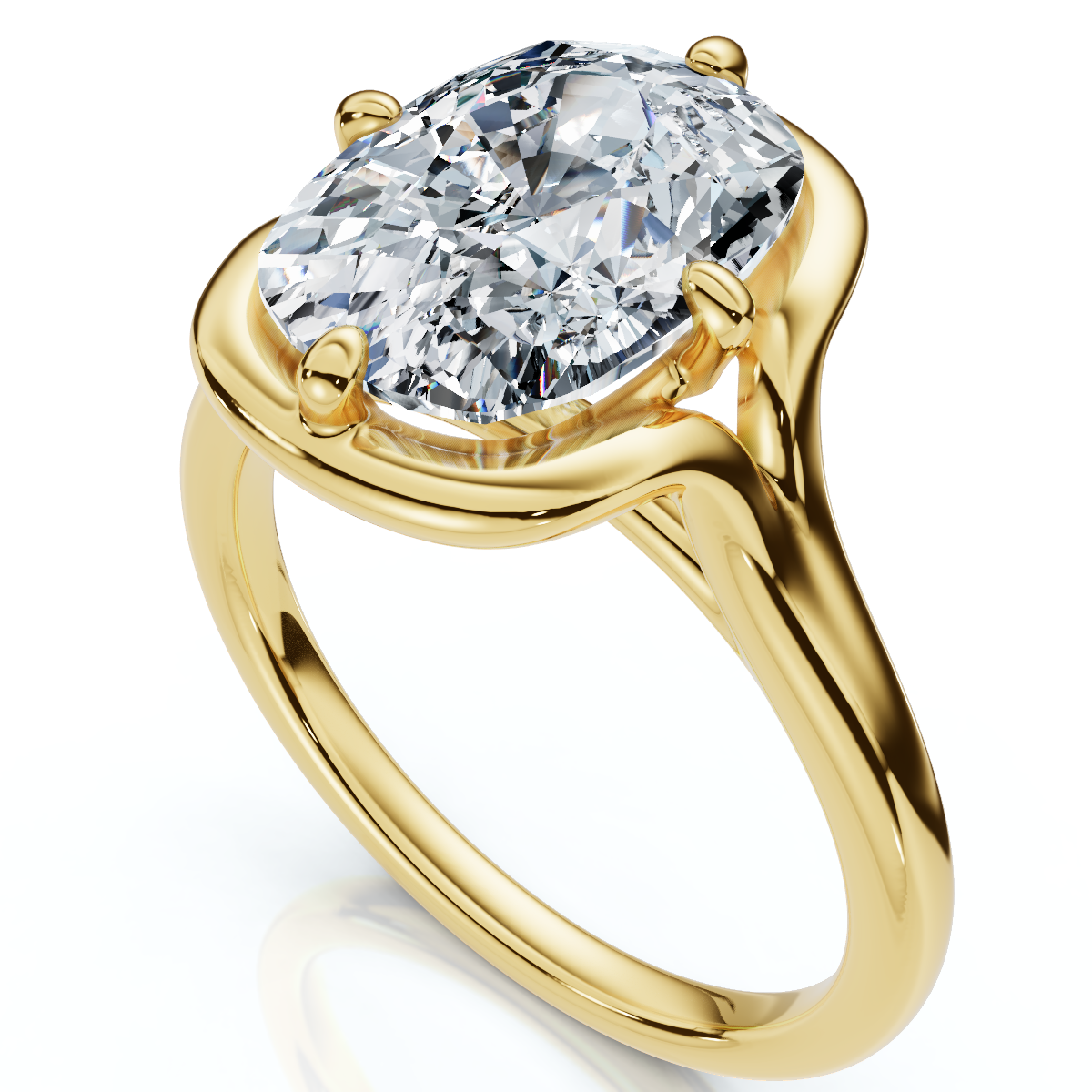 Certified 3Ct Sylva Elongated Cushion Diamond Engagement Ring 14k Gold Lab Grown