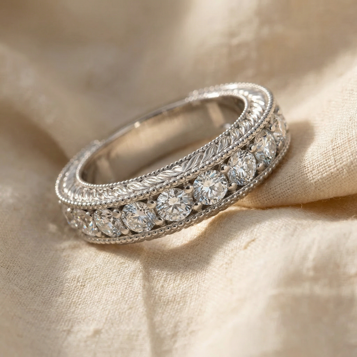1Ct Heather Diamond Vintage Wedding Ring 10k Gold Lab Grown