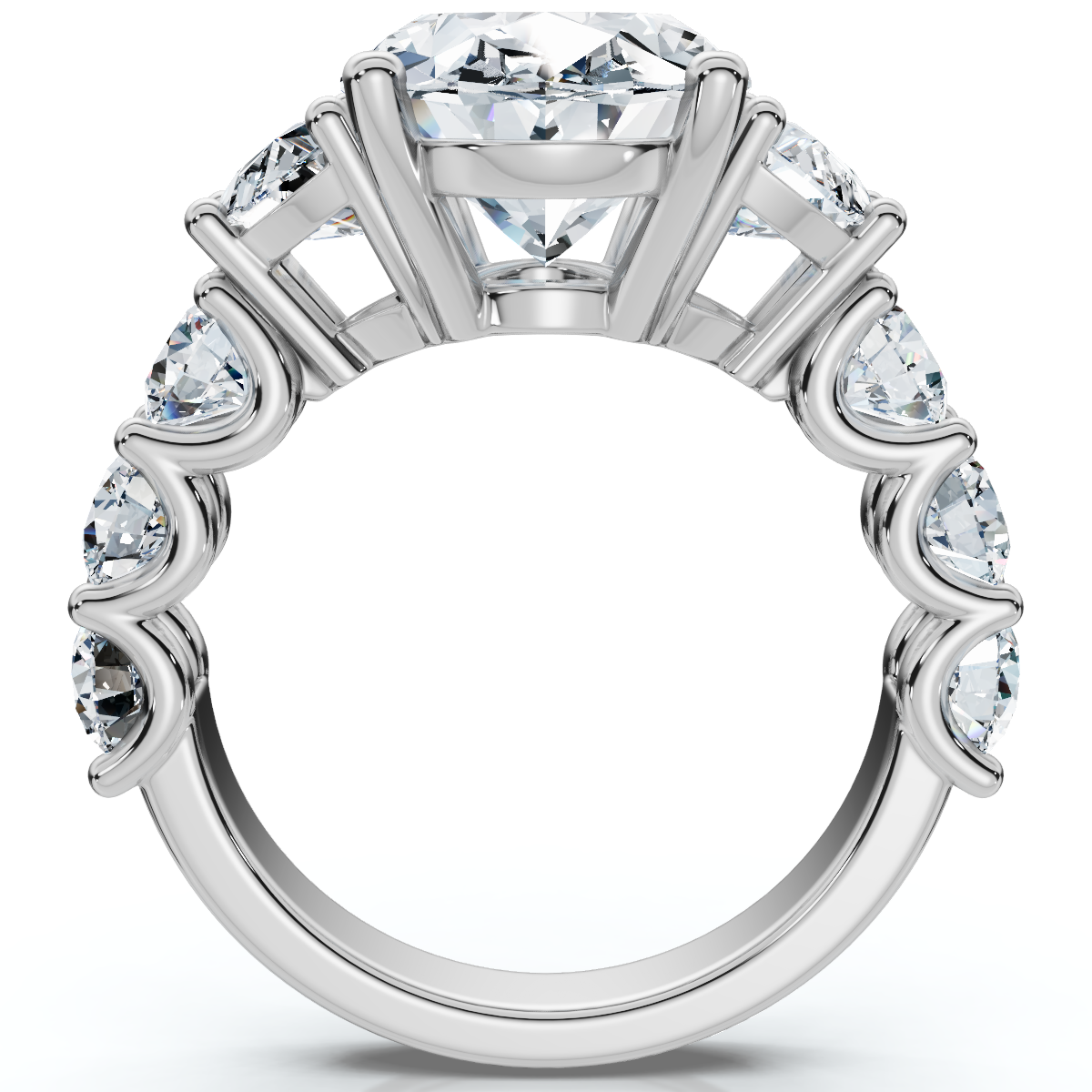 Certified 7 1/2Ct Laura Diamond Engagement Ring (5Ct Center) 14k Gold Lab Grown
