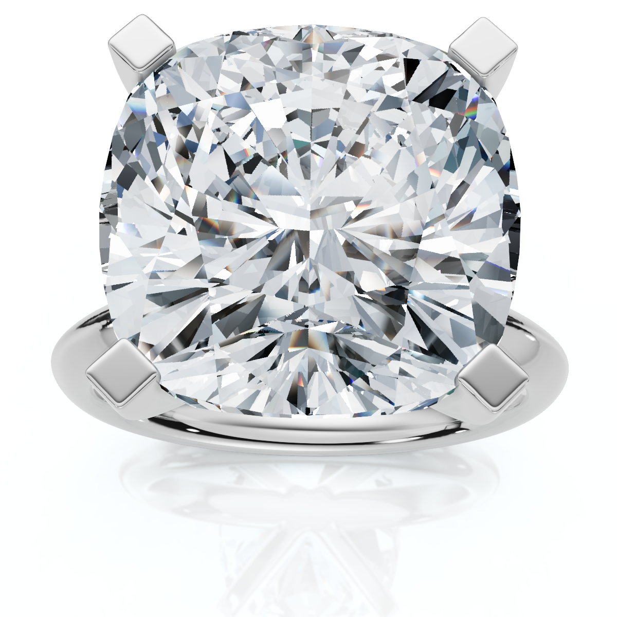 Certified 7Ct Cushion Diamond Engagement Ring 14k Gold Lab Grown