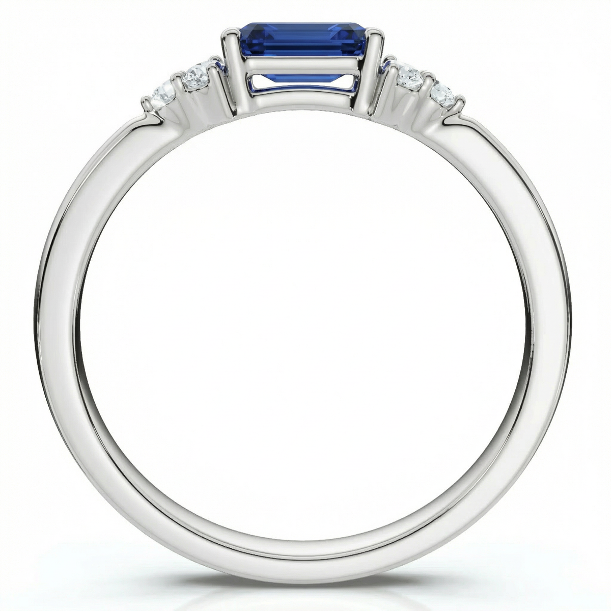 1/3Ct Thin Sapphire Diamond Stackable Wedding Ring 14k Gold Lab Grown