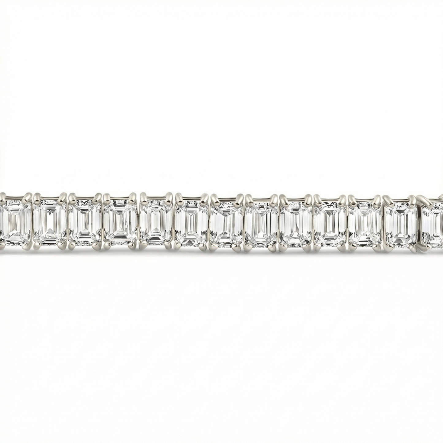 20Ct Emerald Cut Diamond Tennis Bracelet 14k Gold 7" Lab Grown