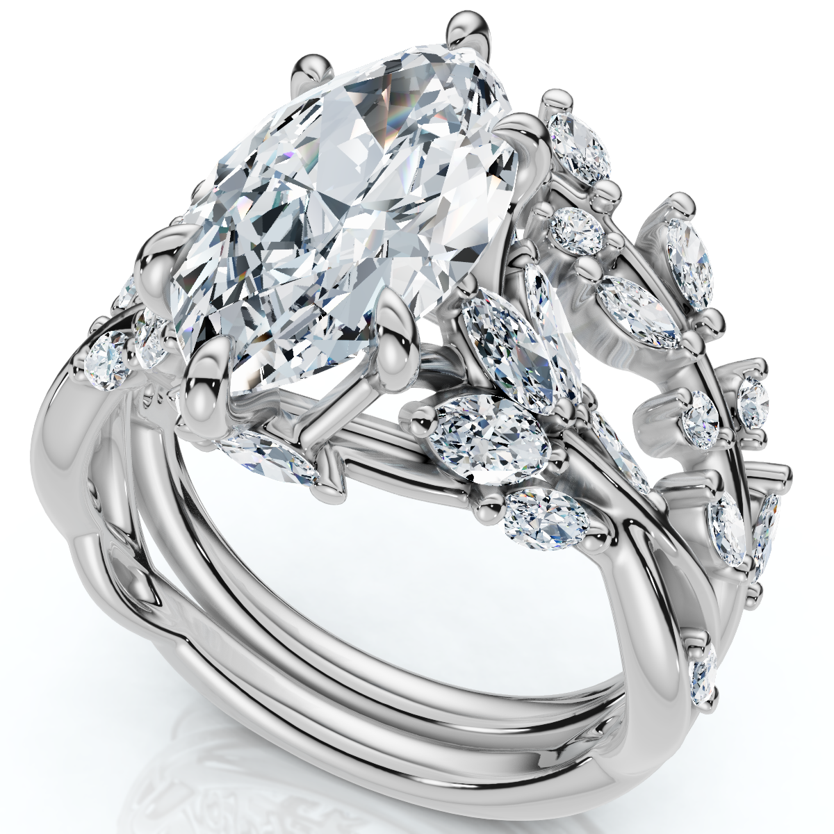 Certified 4ct Vinea Marquise Diamond Engagement Ring Set 14k Gold Lab Grown
