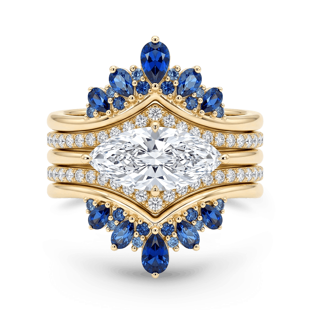 Gnoce  Marquise-Cut Engagement Ring Set