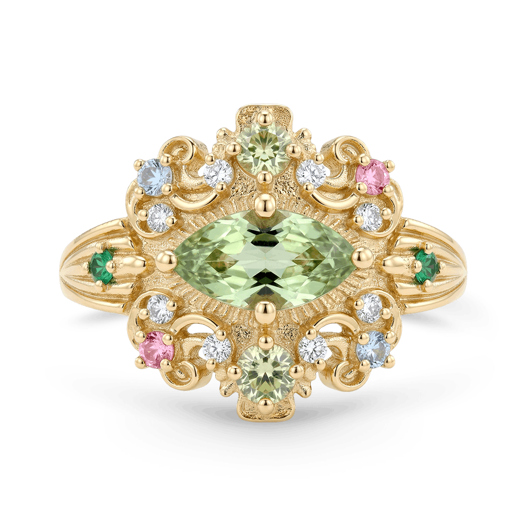Gnoce  Garden Marquise-Cut Engagement Ring
